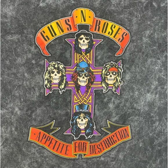 Guns N Roses Appetite For Destruction Graphic T-shirt Women Medium Acid Wash - Picture 2 of 5